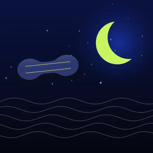 Ilustración nocturna con luna para un artículo sobre el descanso