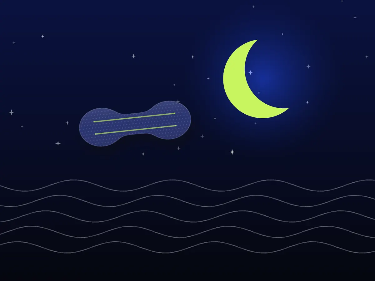 Ilustración nocturna con luna para un artículo sobre el descanso