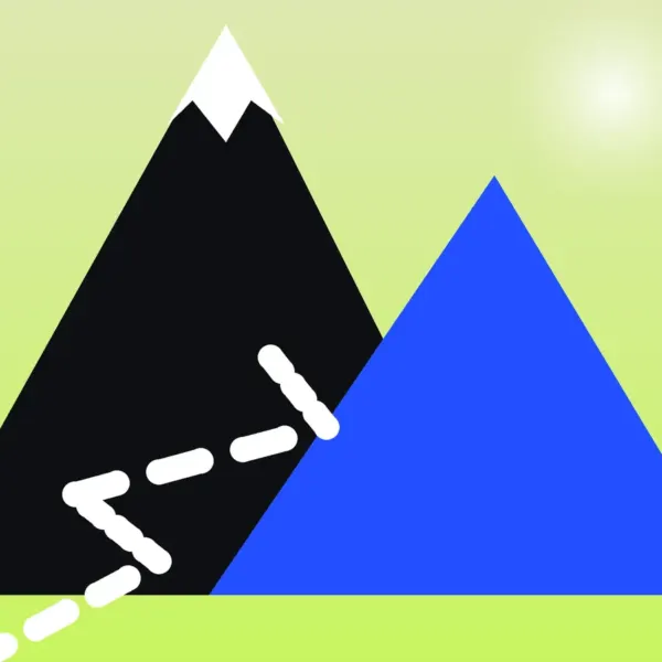 Ilustración de montañas para un artículo sobre correr