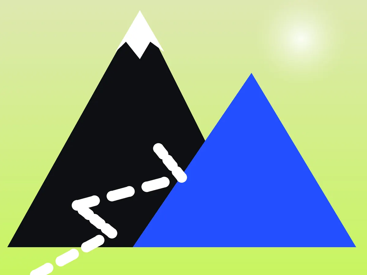 Ilustración de montañas para un artículo sobre correr