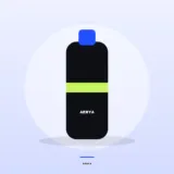 Bidón deportivo Aerya negro con franja lima